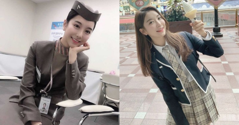正妹空姐「高校制服照美翻」，「隱藏版的曲線」讓人好心動！