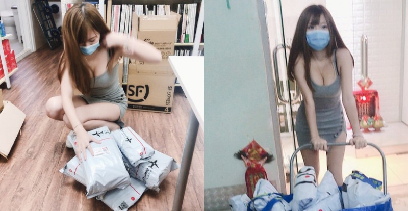 【GG扑克】超萌童顏巨乳網拍老闆娘「Ruby 露比」爆乳寄貨　一彎腰雙峰呼之欲出