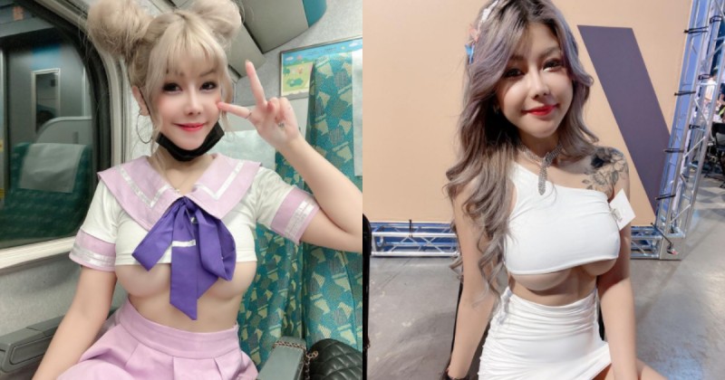 【GG扑克】高鐵驚見「下乳露出」粉紅制服妹!張嘻嘻超火穿搭誰受得了,網友驚呼:給隔壁的福利?