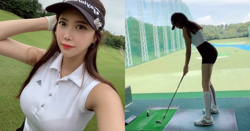 【GG扑克】美乳高爾夫辣妹「曲線好兇」,揮桿時火辣背影超讓人受不了