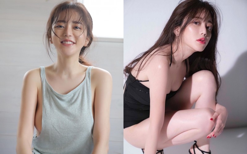 【GG扑克】正妹大胃王「谷あさこ」細肩帶背心內衣失蹤 轉身「側乳溢出」飽滿胸型外洩