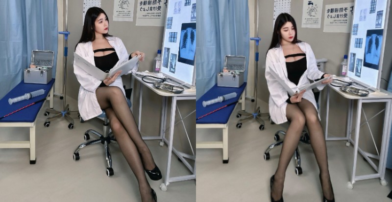 【GG扑克】哪有醫師這麼辣？美腿女醫黑絲看診穿搭讓病患血壓都不穩了