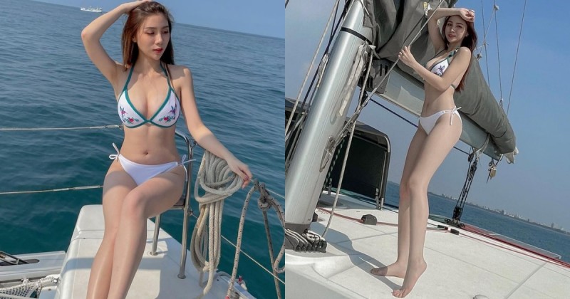 【GG扑克】超白皙比基尼美乳正妹！「女神級長腿」雪白筆直好犯規，馬甲線也好狂啊！