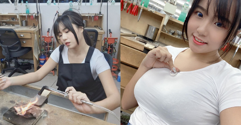 【GG扑克】「正妹工匠」甜美氣質讓人戀愛 圍裙一脫更直接成為巨乳展示架