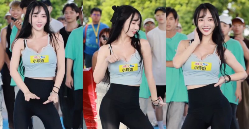 【GG扑克】明明就是大波霸!啦啦隊員《小珍奶》節目上爆乳熱舞好刺激