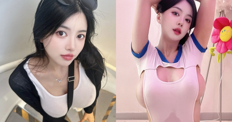 【GG扑克】來自南韓的大歐派！氣質正妹「背帶卡溝」好害羞，想不到平常穿衣尺度更辣