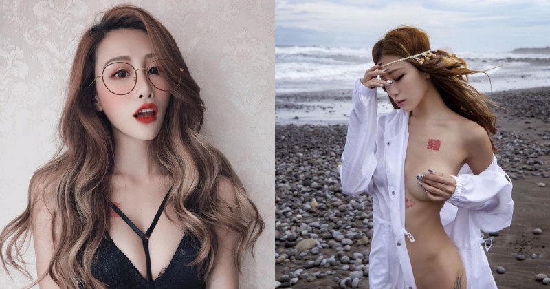 【GG扑克】狂到IG秒檢舉！「LaraFan 雙囍」襯衫內什麼都沒穿，海邊不用比基尼就「辣到失血」！