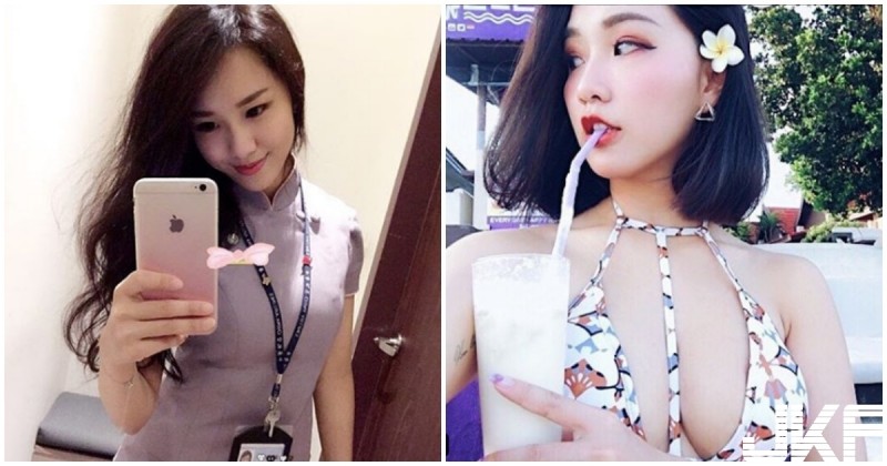 【GG扑克】華航地勤美乳超兇！巨大雄偉乳視角，渾圓南半球秒殺旅客啊！