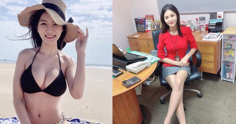 【GG扑克】台北「銀行理財專員」沙灘展示極品身材！超兇猛「隱藏版胸器」份量太銷魂了…
