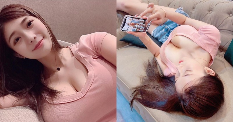 【GG扑克】地表最正「巨乳辣媽」開啟在家耍廢模式，躺沙發「兇猛雪乳」雙雙溢出！