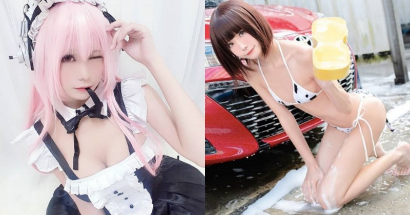 【GG扑克】小奶也能很性感！甜美coser大膽穿衣秀「小蠻腰」，比基尼洗車好亮眼！