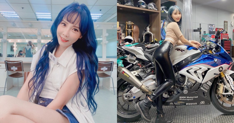 【GG扑克】正妹 YouTuber「咪妃」牽新重機回家！「緊身黑皮褲」造型狂吸萬讚