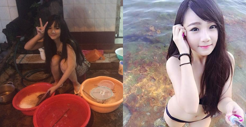 【GG扑克】路邊驚見「超正洗碗妹」氣質甜美　換上比基尼後火辣美乳呼之欲出！