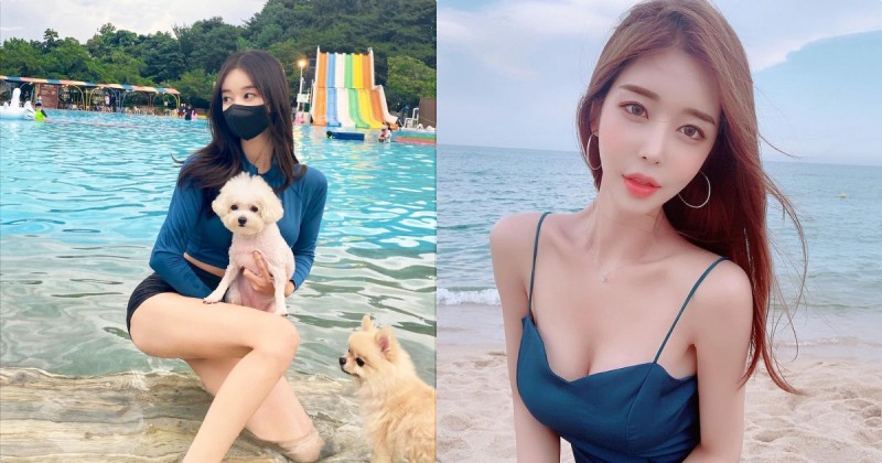 【GG扑克】海邊的「細肩帶小姐姐」太辣了，「深溝微露」風景實在太美好！