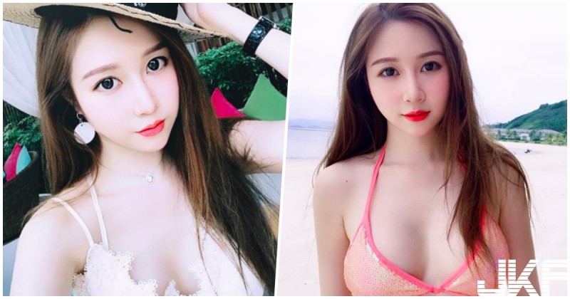 【GG扑克】正妹海邊中路大開，「超雪白美肌」看了口水狂流啊！