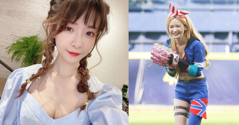 【GG扑克】受邀為中信開球！實況女神「蛋捲」現場重現「讓館長笑翻」的魔性歌聲