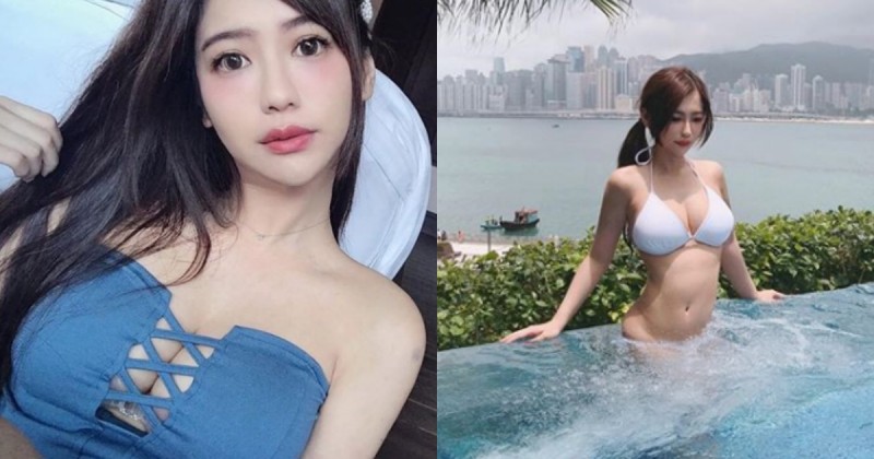 【GG扑克】看起來有夠軟！巨乳宅妹「楊吉兒」泳池泡水奶香四溢，軟綿綿像兩團棉花糖！
