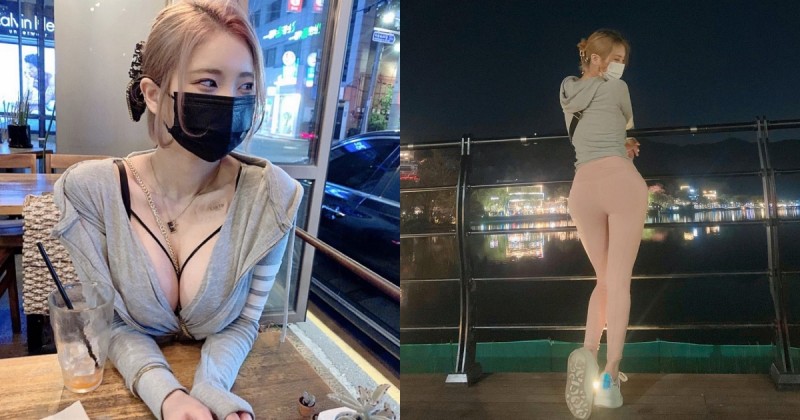 【GG扑克】天菜級正妹湖邊夜跑，「緊身褲蜜桃臀」背影超殺！沒想到正面也好辣又好兇啊～