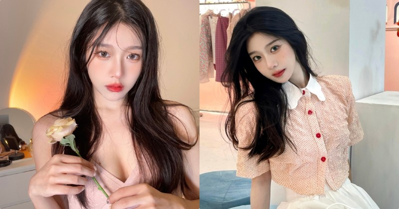 【GG扑克】甜心少女「深V裝酥胸外露」，「挺胸時的姿勢」太撩人！