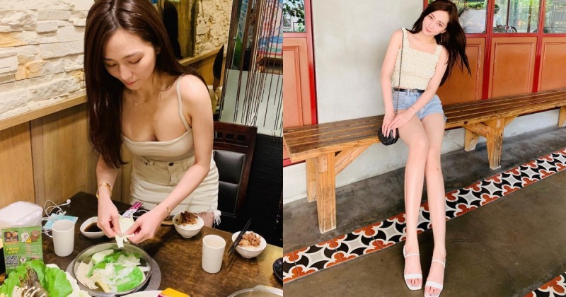 【GG扑克】吃火鍋啦！「長髮美腿正妹」彎腰剝菜低胸背心檔不住美乳溢出！根本辣味香濃牛奶鍋！