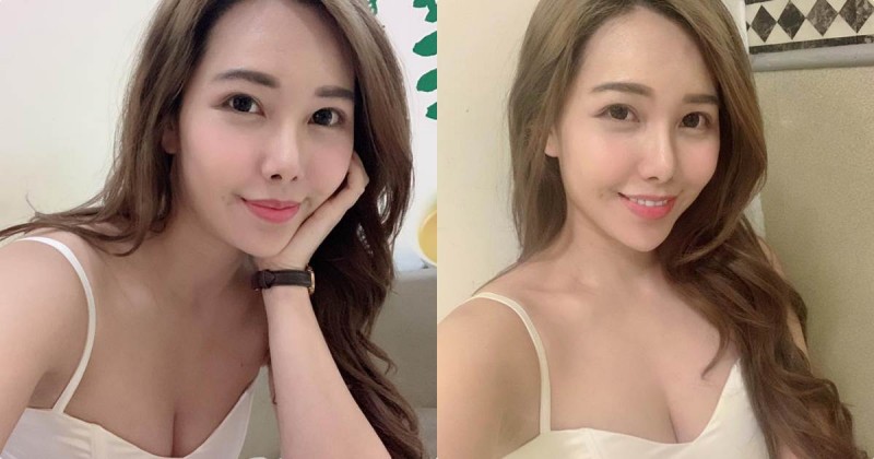 【GG扑克】正妹直播主自拍展現「誘惑美乳」，低胸的深溝視角好迷人！