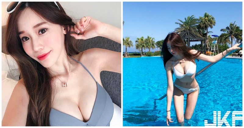 【GG扑克】網拍正妹「身材太兇爆」！低頭劃水「飽滿美乳」要蹦出了！