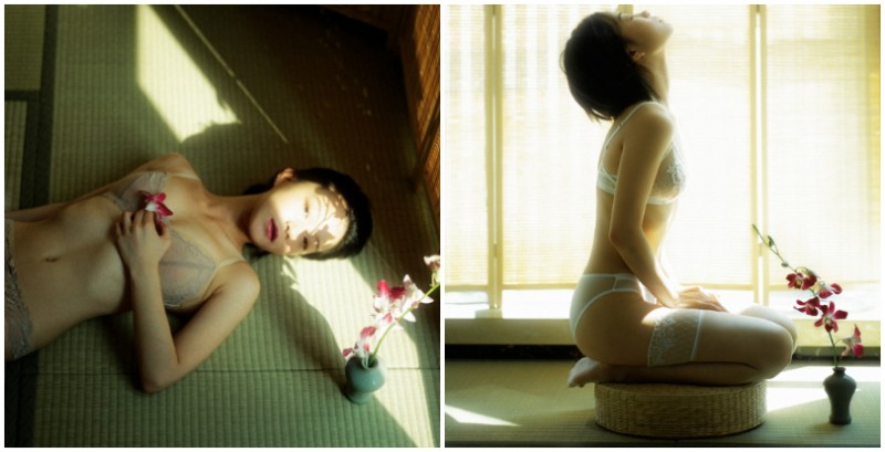 【GG扑克】極致光影下的妖嬈女體！花與少女的孤獨寫真，寂靜中的女體藝術！