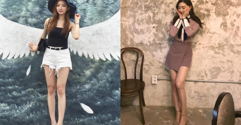 【GG扑克】正妹上衣擠壓「可愛圓乳」形狀明顯，激短褲大秀「嫩白長腿」，畫面不科學呀！