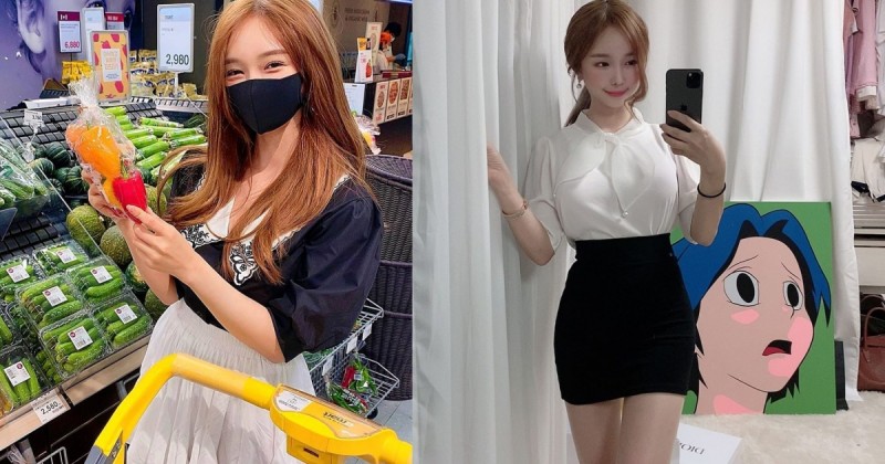 【GG扑克】超市遇到「超活潑正妹」甜笑買菜！原來是「神正ＯＬ」制服裝扮凹凸有致超性感！