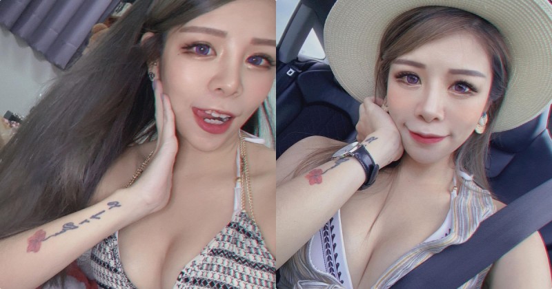 【GG扑克】甜美正妹老闆娘「Abbie艾比兒」，車上自拍讓深溝蹦出了！