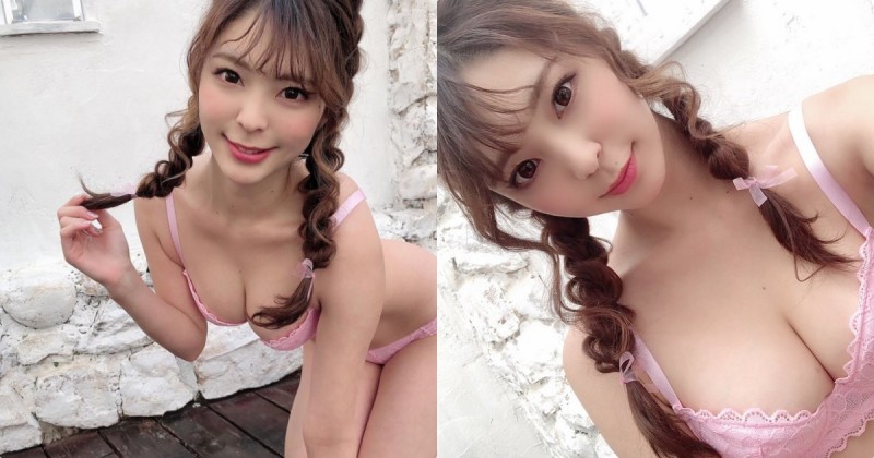 【GG扑克】甜心櫻花妹「彎腰倒出火辣F奶」，「豐滿視角」辣到讓人受不了！