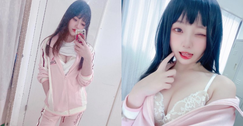 【GG扑克】這樣有違反校規嗎？甜美學生妹「願願」保守運動服裡面偷壞壞