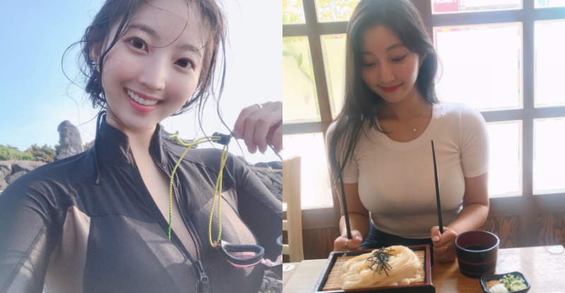 【GG扑克】「正妹潛水教練」巨乳身材快炸裂　潛水衣的拉鍊拉不起來啦！