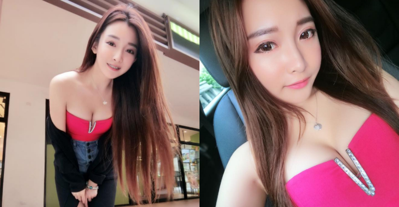 【GG扑克】好大一個V！甜美乳妹一彎腰露出「迷人山谷」，再低一點就要掉出來了！