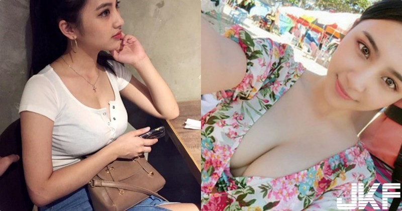 【GG扑克】好大膽～「正妹護理師」穿「超薄白T」用餐， 胸罩好明顯！