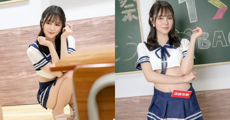 【GG扑克】誘惑美乳學服女神「涼森鈴夢」，「火辣前傾」臀型超性感！