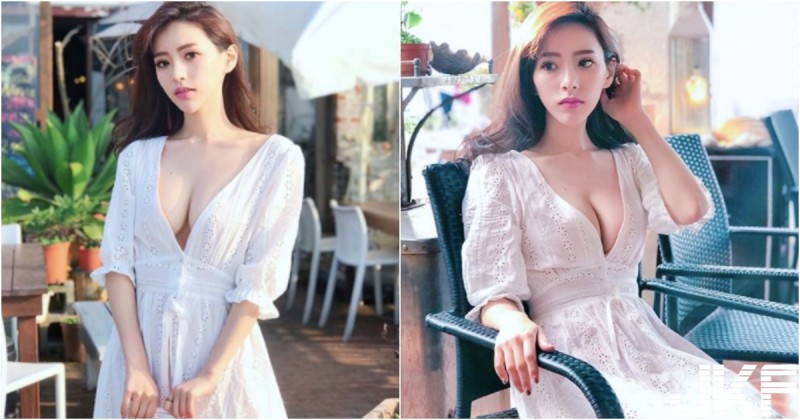 【GG扑克】街邊驚現「深V爆乳正妹」！低胸洋裝大秀「雪白巨乳」太撩人！胸下陰影路人都看呆啦！
