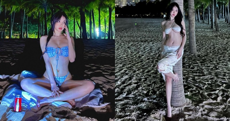 【GG扑克】椰林海岸邊出現「惹火巨乳正妹」！比例宛如維納斯，「細腰美腿」超完美！