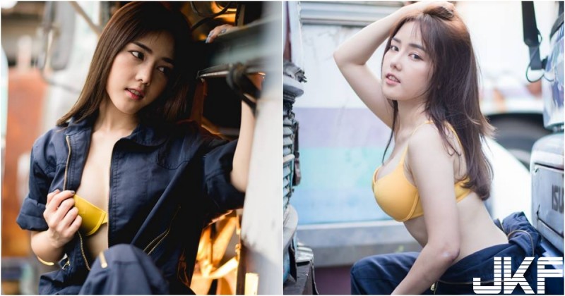 【GG扑克】舊車場「爆奶女工」擅入！連身褲一脫只剩「超亮車頭燈」！這麼狂有合法嗎！