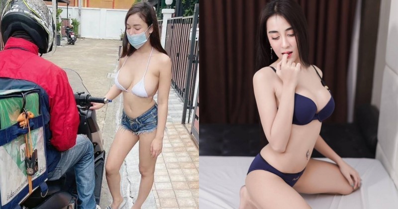 【GG扑克】穿比基尼下樓「爆乳取餐妹」身份遭起底！原來是泰日混血的「航空大學畢業生」！