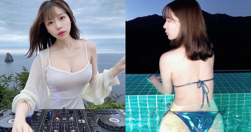 【GG扑克】「大奶正妹DJ」海邊爆乳打碟，下水後「曼妙曲線」更藏不住，細腰翹臀全都露！