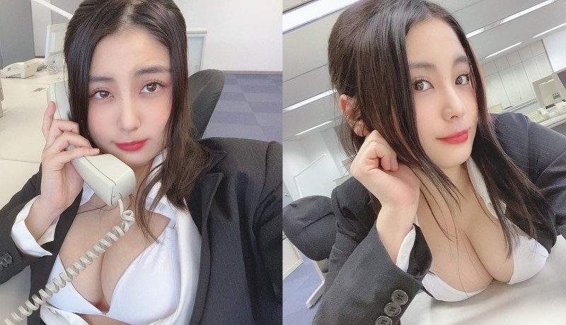 【GG扑克】上班不安分！巨乳OL「トロたん」座位上袒胸露乳大解放　最後甚至掀裙洩神秘黑三角