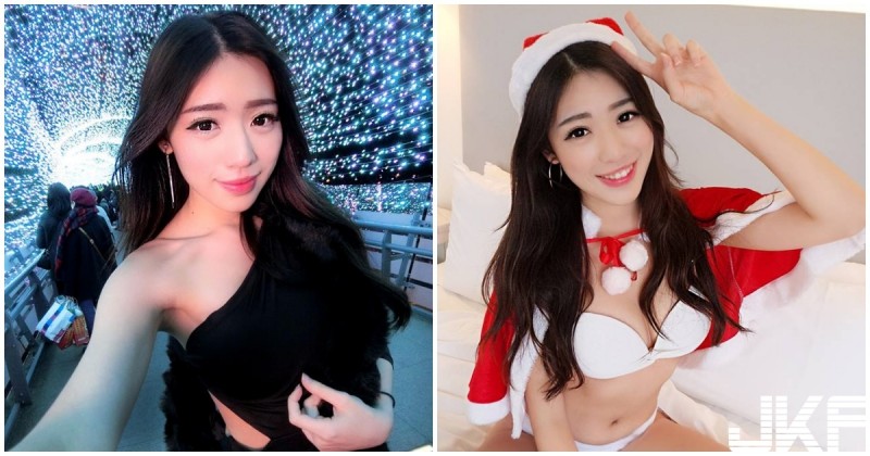 【GG扑克】耶誕城驚見超火辣正妹，香肩外露性感到極點，聖誕裝美乳也超搶鏡！